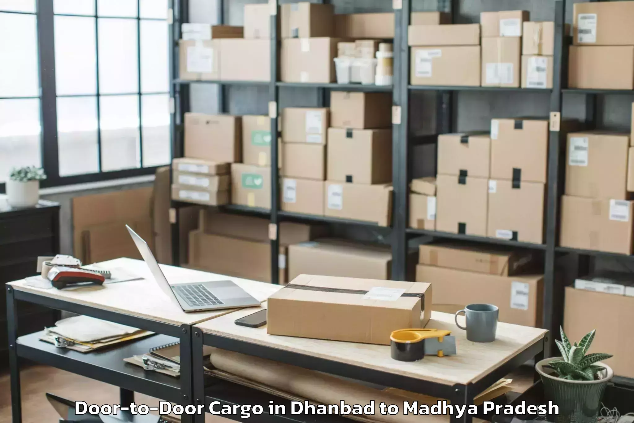 Top Dhanbad to Sailana Door To Door Cargo Available